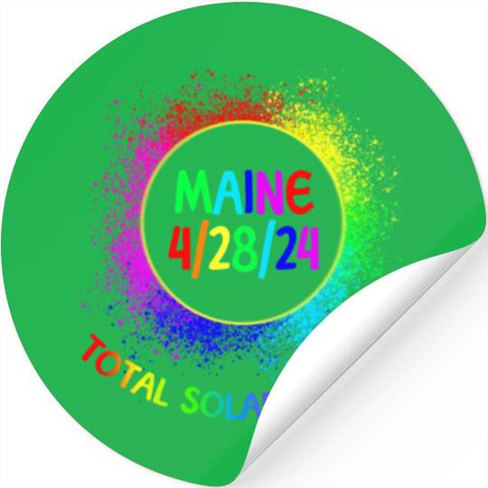 Total Solar Eclipse Maine 4/28/24 Kids Eclipse Stickers