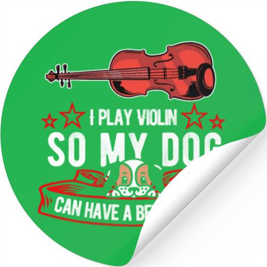 Violin Violinist Dog Stickers