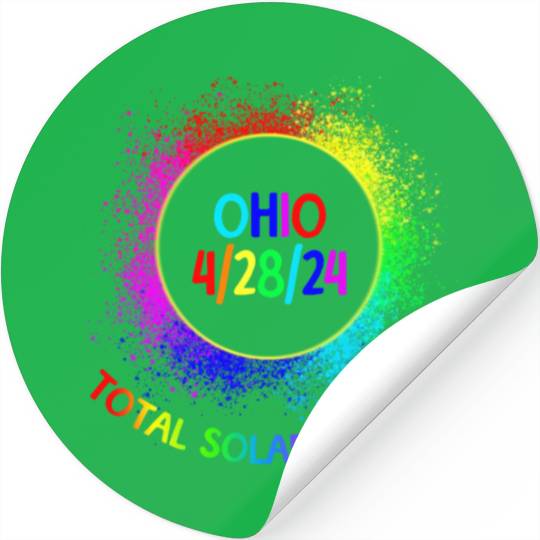 Total Solar Eclipse Ohio 4/28/24 Kids Eclipse Stickers