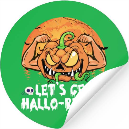 Lets Get Hallo Ripped Stickers Funny Halloween