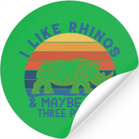 i like rhinos & maybe like three pepole Stickers