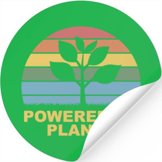 Retro Vintage powered by plants Stickers
