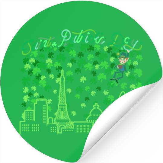 Saint Patrick's Day Paris France Stickers