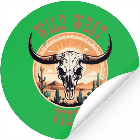 Vintage Cow Skull Wild West Vibes Stickers