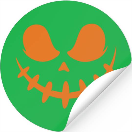 Jack O Lantern Scary Carved Pumpkin Face Halloween Stickers