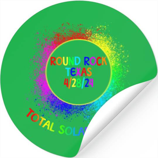 Total Solar Eclipse Round Rock Texas 4/28/24 Kids Stickers