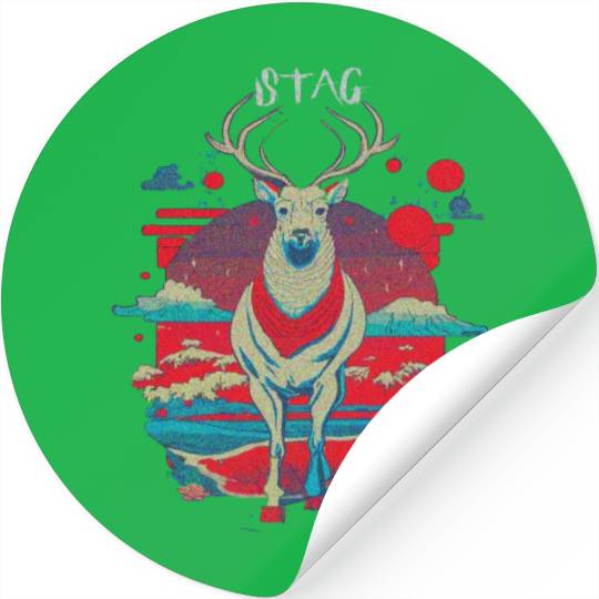 Stag Deer Hunting Wilderness Wildlife Outdoors Stickers