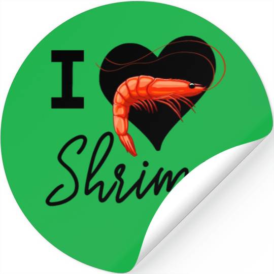 I Love Shrimp Stickers