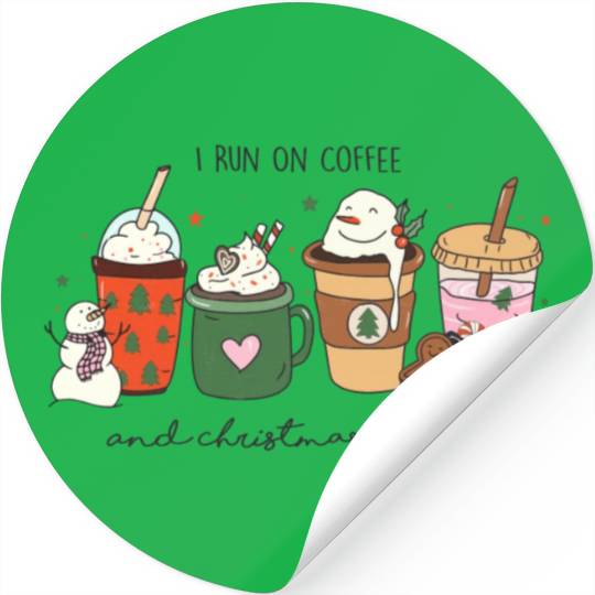Funny I Run on Coffee and Christmas Cheer Stickers