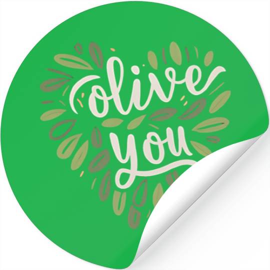 olive you funny romantic double meaning gift Stickers