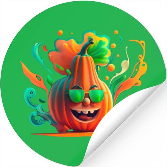 Funny tropic pumpkin Stickers
