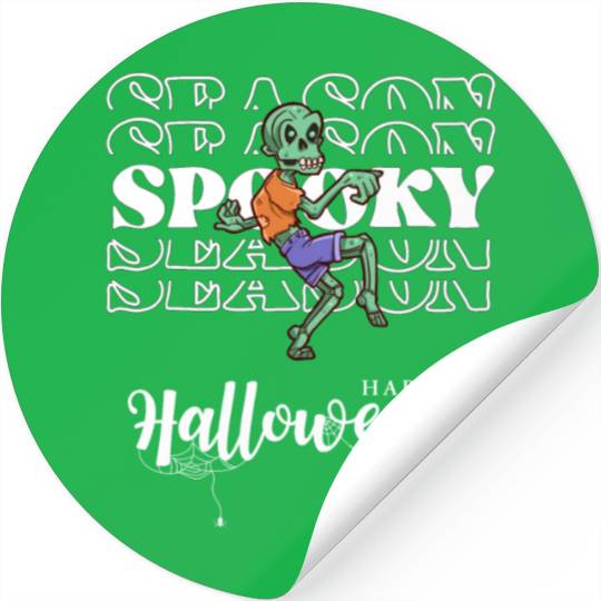 Spooky Season Zombie Halloween Fall Stickers