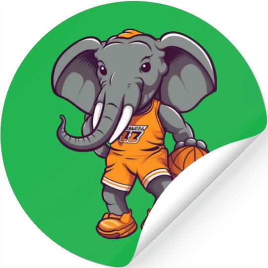 Basketball elephant Stickers