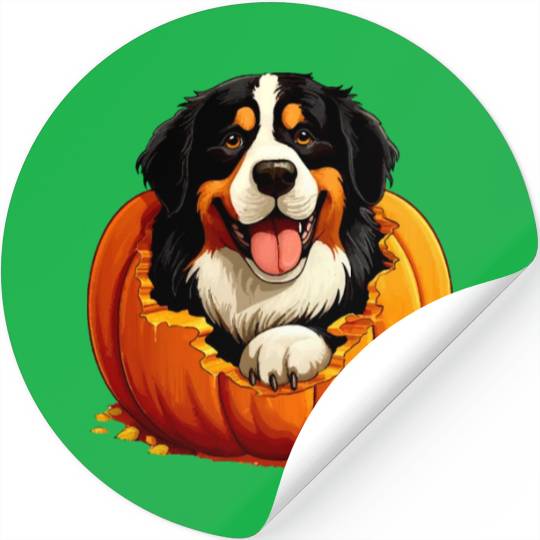 Halloween Bernese Mountain Dog Stickers