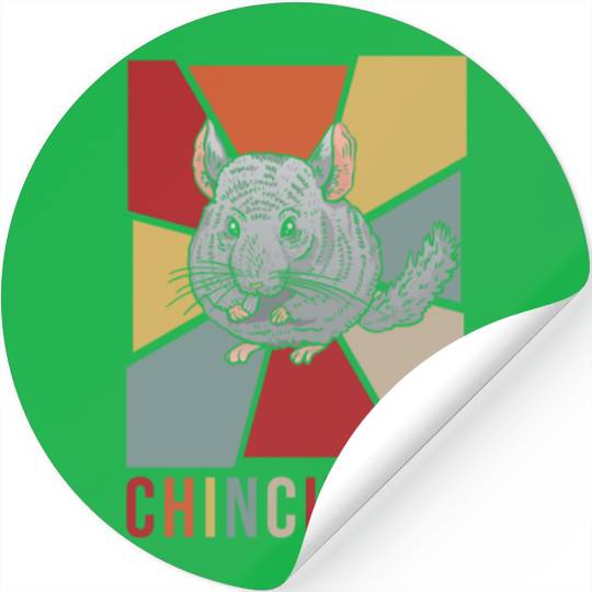 Chinchilla Retro Animal Graphic Vintage Style Stickers