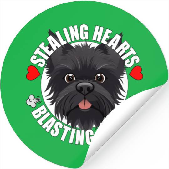 Affenpinscher Comedy Stealing Hearts Blasting Stickers