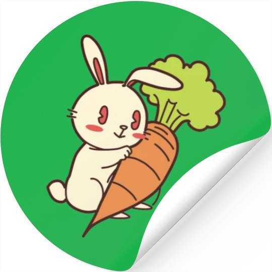 Rabbit And Carrot Stickers
