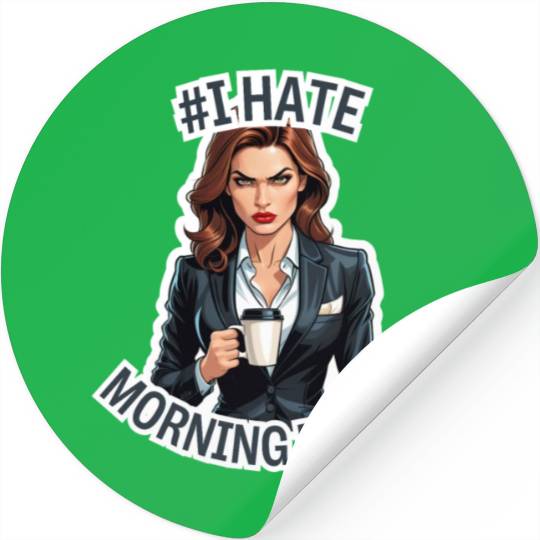 Business Woman #I hate morning people Version 1 Stickers