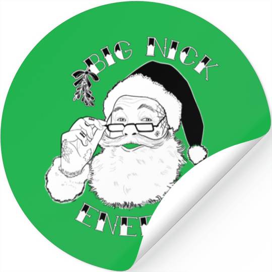 Big Nick Energy Tattoo Shop Santa Stickers