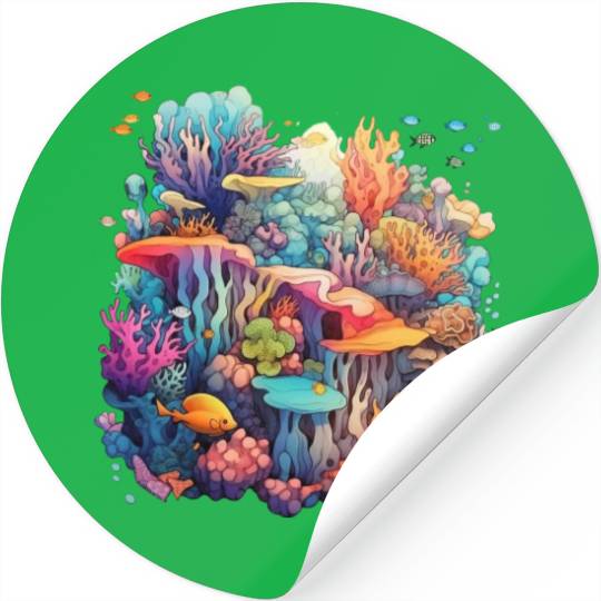 Coral Kaleidoscope: Nature's Mosaic Stickers