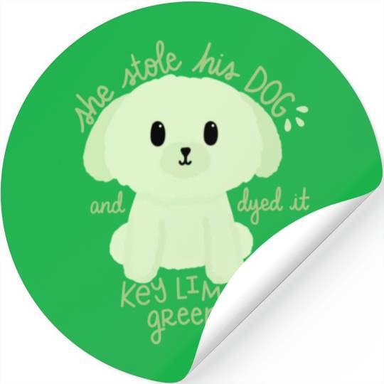 Key Lime Green Dog Stickers