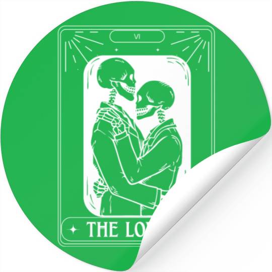 The Lovers Tarot Card Got Skeleton Skull Halloween Stickers