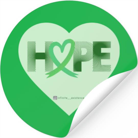 Liver Cancer Hope Heart Green/Green Stickers