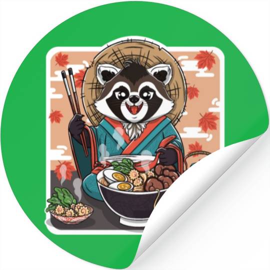 Tanuki Autumn Ramen Stickers