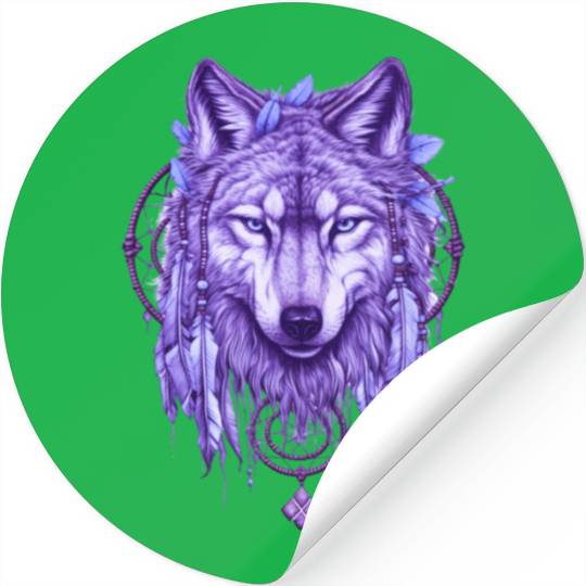 Dreamcatcher Harmony Wolf Stickers
