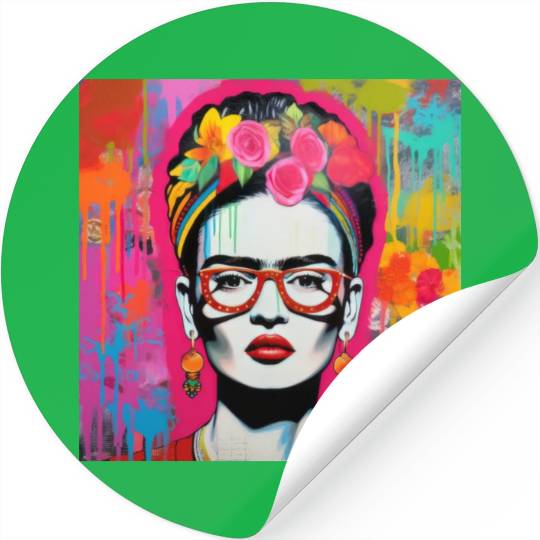 Frida Kahlo style urban art colorfull graffiti Stickers