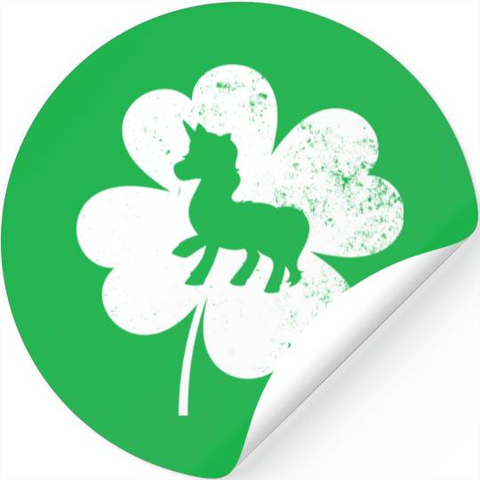 Unicorn Shamrock Saint Patricks Day Stickers