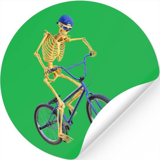 The Grim Reaper doing freestyle biking Stickers