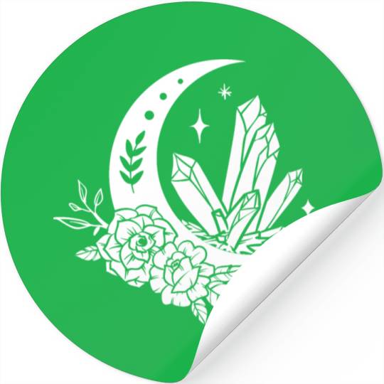 "Crystal Moon Flowers" Stickers
