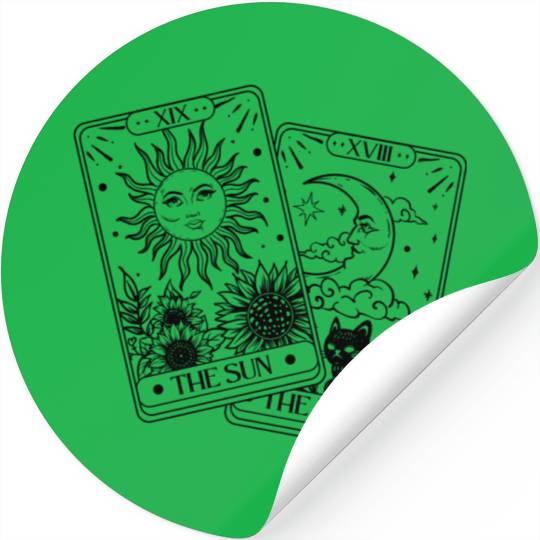 "Tarot Cards: Sun and Moon" Stickers