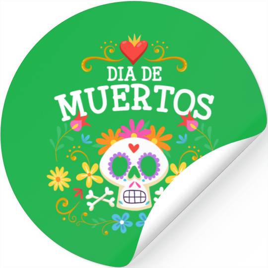 Holiday Death Mexican Flowers Stickers