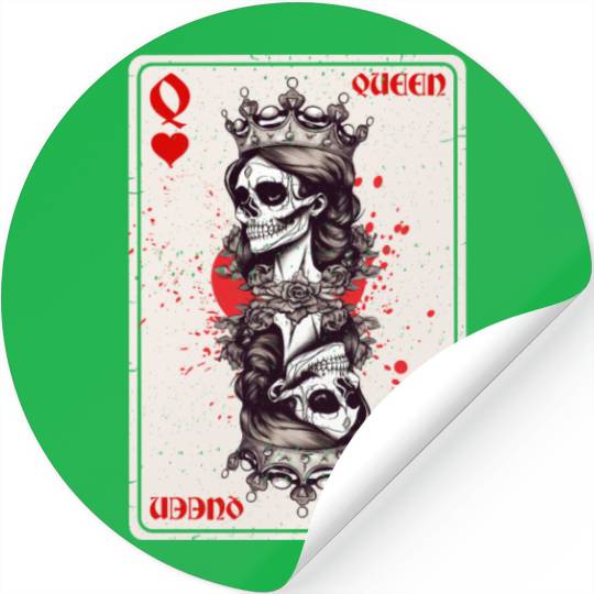 Queen of Hearts Card Game Horror Heart Queen Stickers