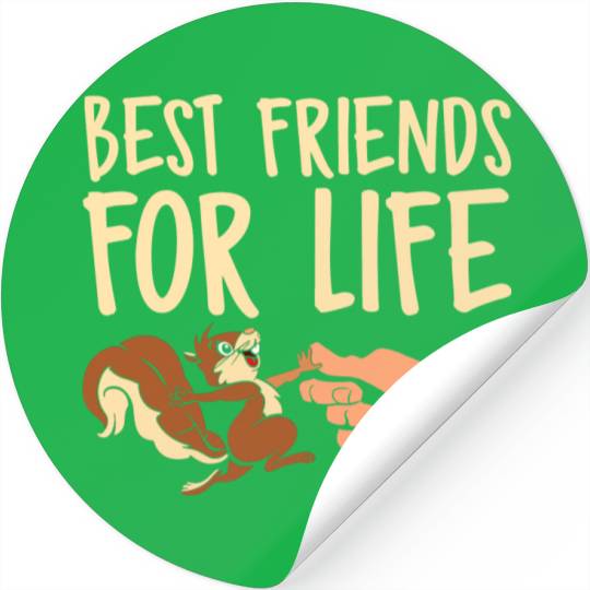 Best Friends For Life Squirrel Fist Bump Animal Stickers