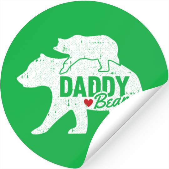 Daddy Bear Fathers Day Cute Baby Cub Papa Dad Stickers