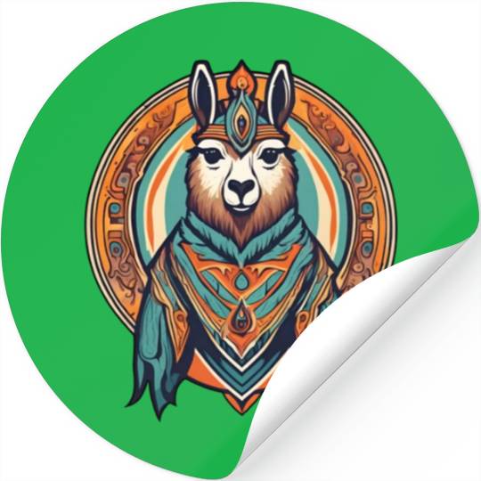Lama / Animal / Zoo / colored / Comic Stickers