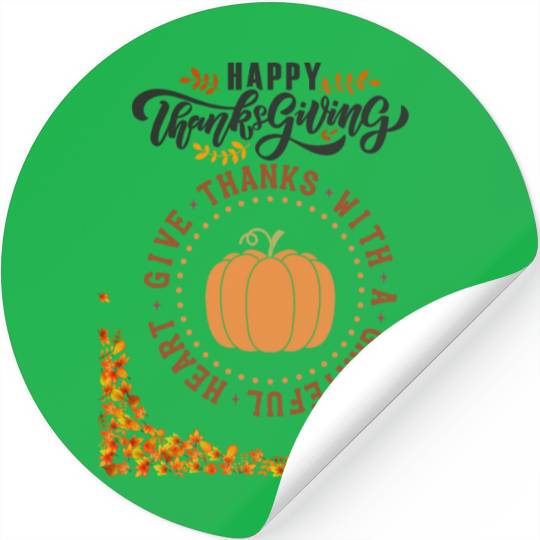 "Happy Thanksgiving Gratitude" Stickers