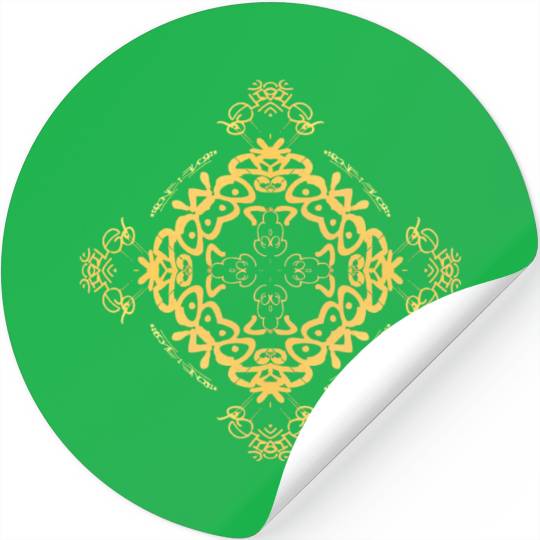 Intricate Gold Mandala Pattern Stickers