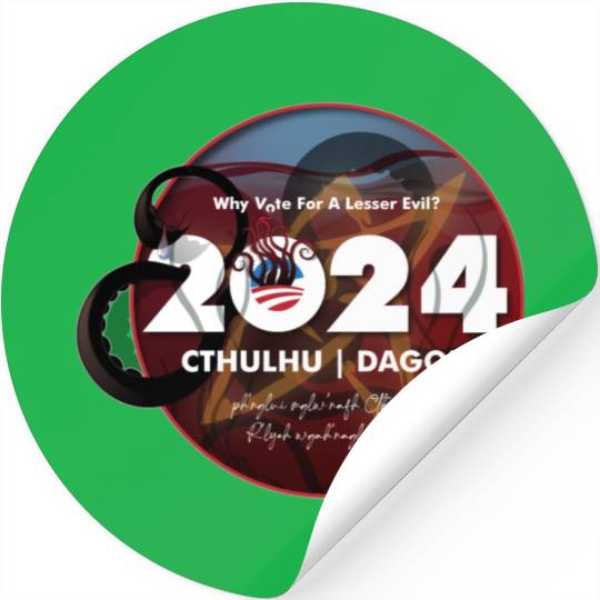 Why vote for a lesser evil? Cthulhu and Dagon 2024 Stickers