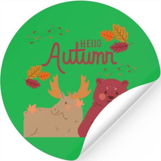 Hello Autumn Square Stickers