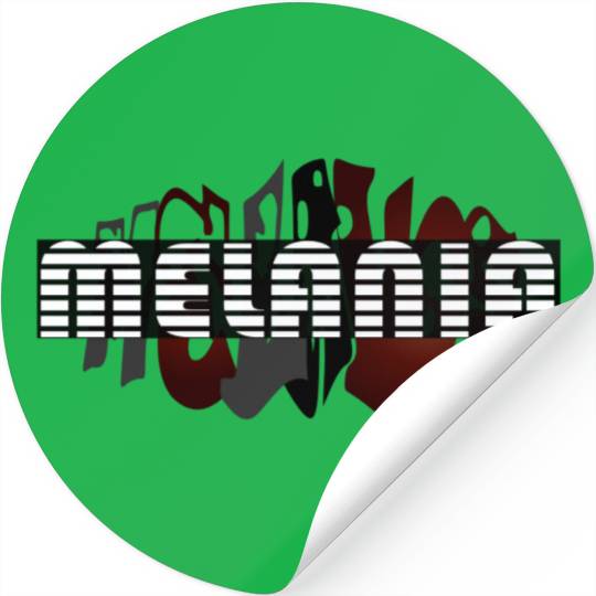 Melania white typography, Greek origin - black Stickers