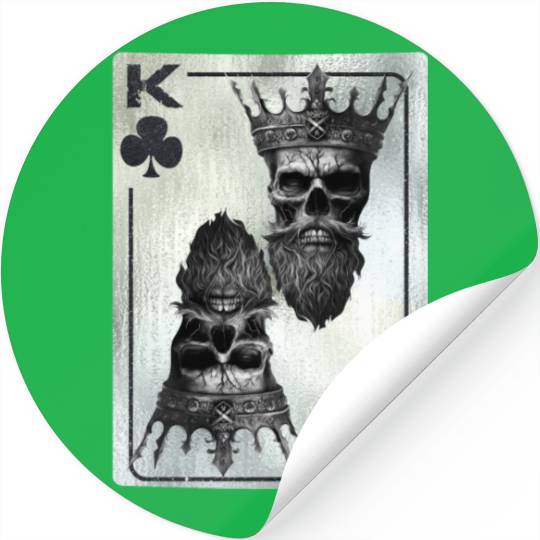 Gothic Card Game Clubs King Creepy Stickers