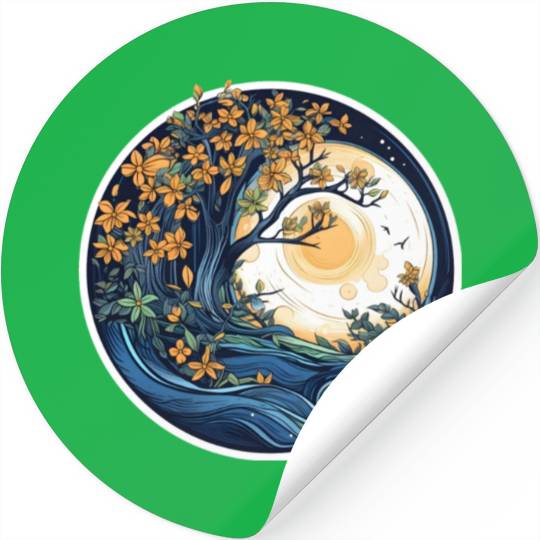 The Majestic Beautiful Spring Tree Stickers