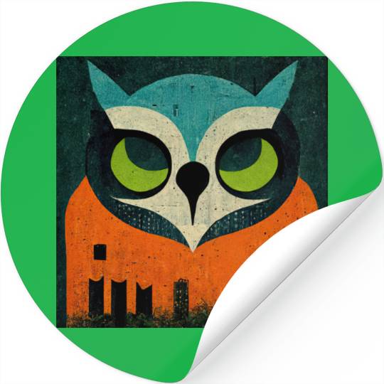 Mod Owl: Teal-Headed Owl Stickers