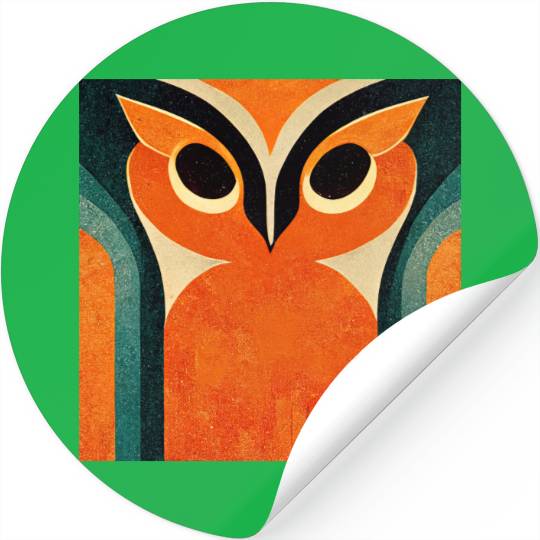 Mod Owl: Big Bold Orange Owl Stickers