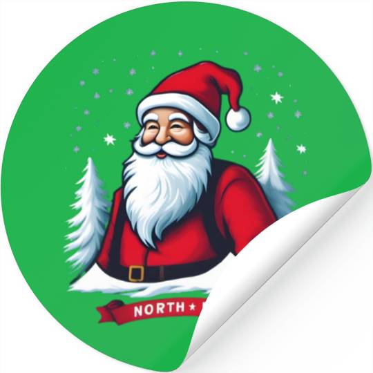 North Pole santa merry christmas Stickers