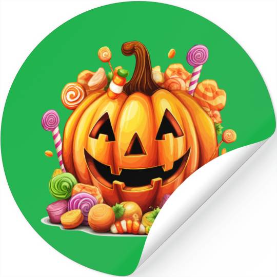 Fun Halloween Sweet Pumpkin Sugar Magic Stickers